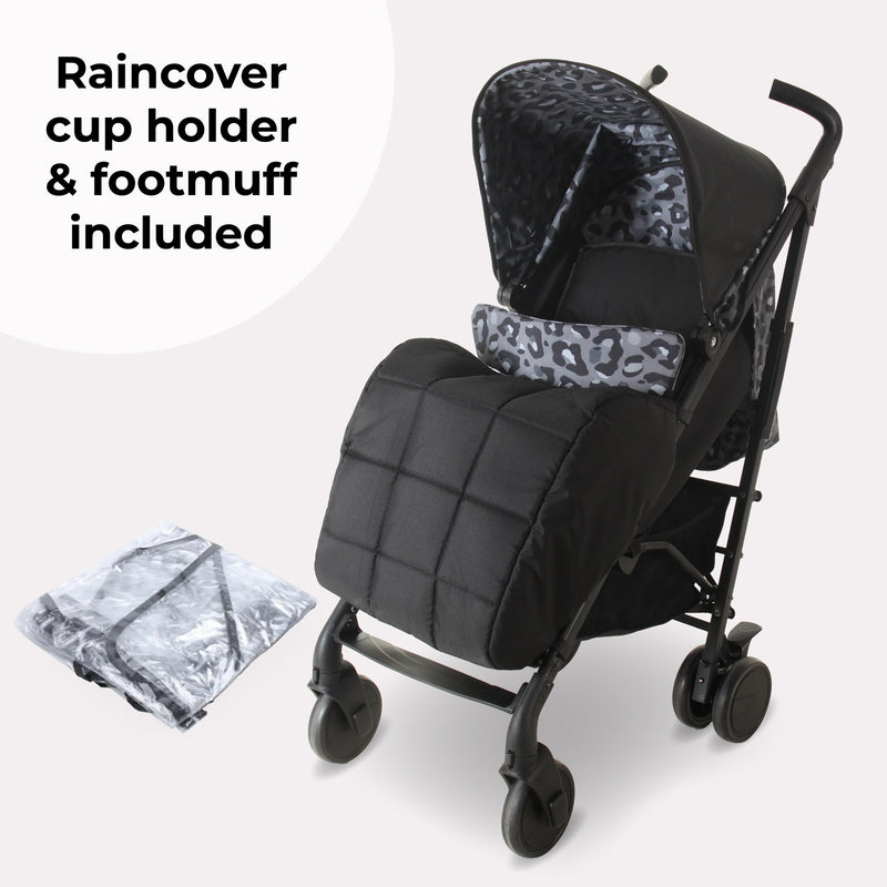 Black Leopard Lightweight Stroller - Grade A