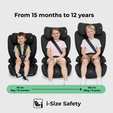 My Babiie MBCS75 SE Toddler to Booster R129 Car Seat with ISOFIX - Midnight Black