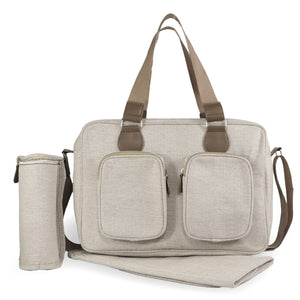 Deluxe Changing Bag - Oatmeal Herringbone