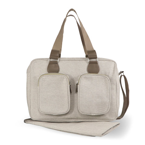 My Babiie Billie Faiers Oatmeal Herringbone Deluxe Changing Bag