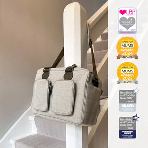 Deluxe Changing Bag - Oatmeal Herringbone