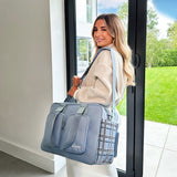 My Babiie Dani Dyer Blue Plaid Deluxe Changing Bag