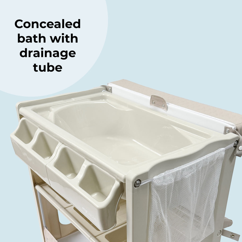 Baby Changing and Bath Unit Herringbone
