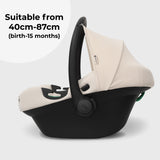 My Babiie MBCS02LT i-Size Infant Carrier Car Seat and ISOFIX Base - Ivory