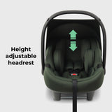 My Babiie MBCS02LT i-Size Infant Carrier Car Seat (40-87cm) - Forest Green