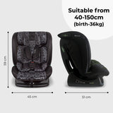 MBCS100 2-in-1 Convertible R129 Car Seat - Black Leopard - GRADE A