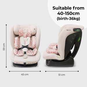My Babiie MBCS100 i-Size (40-150cm) Car Seat Non-ISOFIX - Blush Leopard
