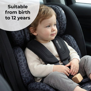 My Babiie MBCS200 Spin R129 Car Seat with Top Tether - Black Leopard