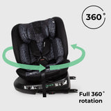 360° Spin R129 ISOFIX Car Seat (0-12 Years) Black Leopard - GRADE A