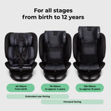 My Babiie MBCS200 Spin R129 Car Seat with Top Tether - Black Leopard