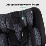 360° Spin R129 ISOFIX Car Seat (0-12 Years) Black Leopard - GRADE A