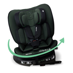 My Babiie MBCS200 Spin R129 Car Seat with Top Tether - Forest Green