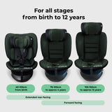 My Babiie MBCS200 Spin R129 Car Seat with Top Tether - Forest Green