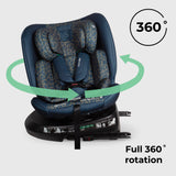 My Babiie MBCS200 Spin R129 Car Seat with Top Tether - Navy Leopard