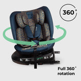 MBCS200 Spin R129 Car Seat with Top Tether - Navy Leopard