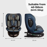 MBCS200 Spin R129 Car Seat with Top Tether - Navy Leopard