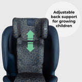 My Babiie MBCS200 Spin R129 Car Seat with Top Tether - Navy Leopard
