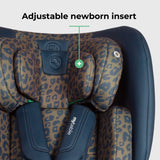 MBCS200 Spin R129 Car Seat with Top Tether - Navy Leopard