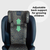 MBCS200 Spin R129 Car Seat with Top Tether - Navy Leopard