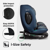 Spin R129 Car Seat with Top Tether - Blue Leopard - GRADE A