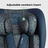 My Babiie MBCS200 Spin R129 Car Seat with Top Tether - Navy Leopard