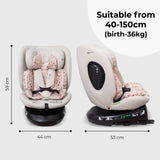 MBCS200 Spin R129 Car Seat with Top Tether - Pink Leopard