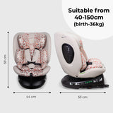MBCS200 Spin R129 Car Seat with Top Tether - Pink Leopard