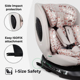 My Babiie MBCS200 Spin R129 Car Seat with Top Tether - Pink Leopard