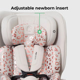 MBCS200 Spin R129 Car Seat with Top Tether - Pink Leopard
