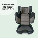 My Babiie MBCS23 i-Size (100-150cm) Compact High Back Booster Car Seat - Black & Grey