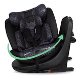 My Babiie MBCS300 Easy Spin R129 Car Seat with Top Tether - Black Leopard
