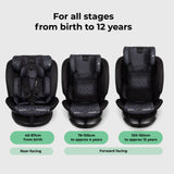 My Babiie MBCS300 Easy Spin R129 Car Seat with Top Tether - Black Leopard