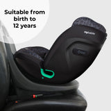 My Babiie MBCS300 Easy Spin R129 Car Seat with Top Tether - Black Leopard