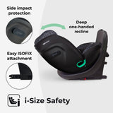 My Babiie MBCS300 Easy Spin R129 Car Seat with Top Tether - Black Leopard