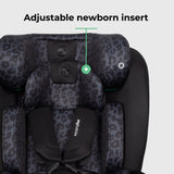 My Babiie MBCS300 Easy Spin R129 Car Seat with Top Tether - Black Leopard