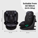 My Babiie MBCS300 Easy Spin R129 Car Seat with Top Tether - Black Leopard