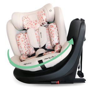 My Babiie MBCS300 i-Size (40-150cm) Spin Car Seat - Blush Leopard