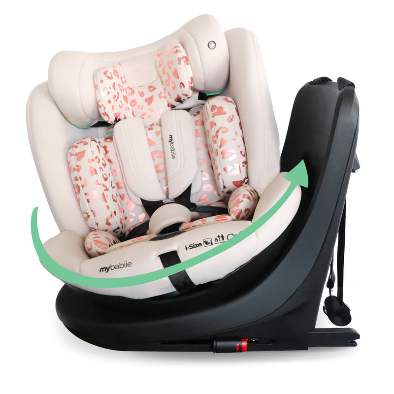 My Babiie MBCS300 i-Size (40-150cm) Spin Car Seat - Blush Leopard