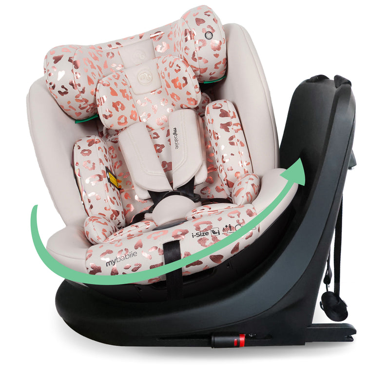 MBCS300 Easy Spin R129 Car Seat with Top Tether - Pink Leopard