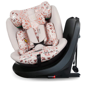 My Babiie MBCS300 Easy Spin R129 Car Seat with Top Tether - Pink Leopard 