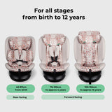 MBCS300 Easy Spin R129 Car Seat with Top Tether - Pink Leopard