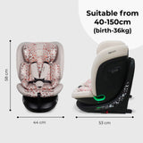MBCS300 Easy Spin R129 Car Seat with Top Tether - Pink Leopard
