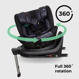 MBCS400 Spin R129 Car Seat with Support Leg - Black Leopard - Grade A