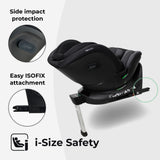 MBCS400 Spin R129 Car Seat with Support Leg - Black Leopard - Grade A