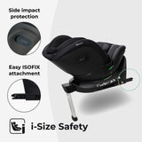 MBCS400 Spin R129 Car Seat with Support Leg - Black - Grade A