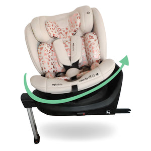 My Babiie MBCS400 Group 0+/1/2/3 iSize Car Seat - Blush Leopard