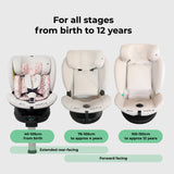 MBCS400 Spin R129 Car Seat with Support Leg - Pink Leopard - Grade A