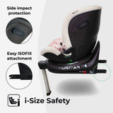 MBCS400 Spin R129 Car Seat with Support Leg - Pink Leopard - Grade A
