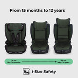 My Babiie MBCS75 Toddler to Booster R129 Car Seat with ISOFIX - Forest Green
