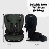 My Babiie MBCS75 Toddler to Booster R129 Car Seat with ISOFIX - Forest Green